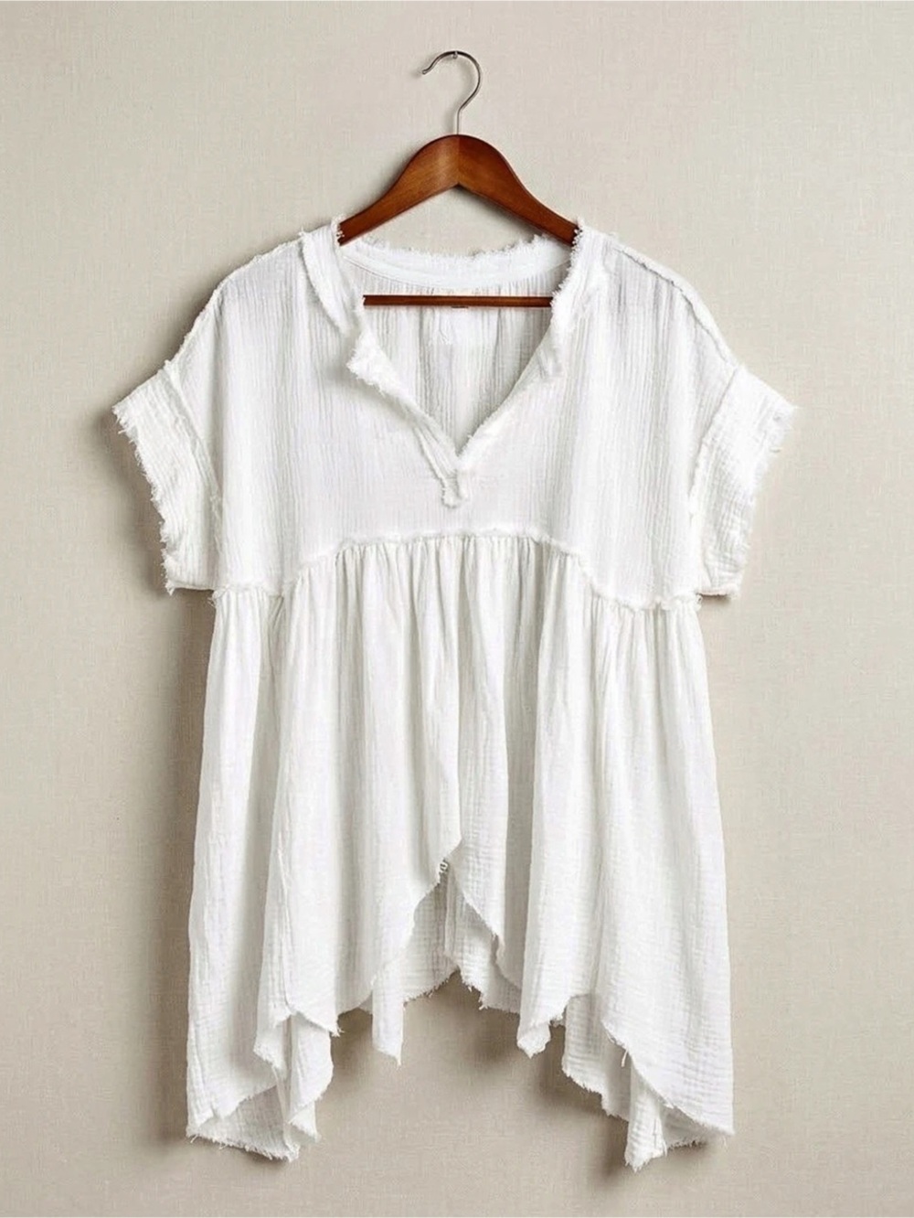We The Free Gauze Tunic in White Size Medium